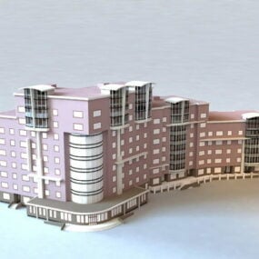 Kommersiell byggnadskomplex 3d-modell