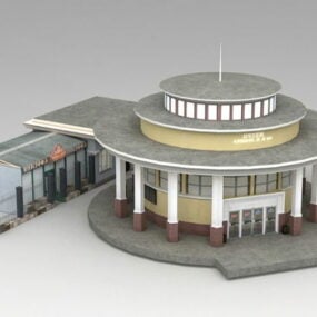 3D model exteriéru vlakového nádraží metra