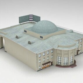 Modelo 3D do edifício da estação de guarda