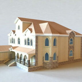 3d модель іспанських будинків