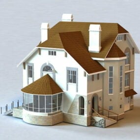 Modello 3d tipico della casa inglese
