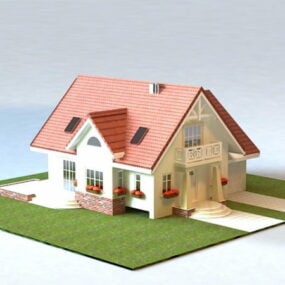작은 교외 집 3d 모델