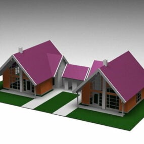Model 3D małych wiejskich domków