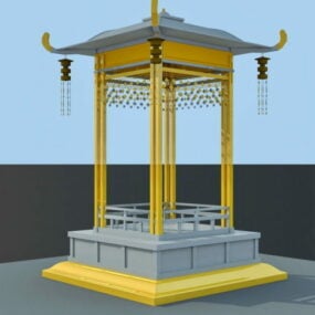 Modello 3d della piccola pagoda