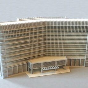 Nowoczesny model zewnętrzny hotelu 3D
