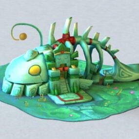 Kreslený 3D model rybího domu