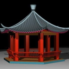 3D model halového výstavního pavilonu