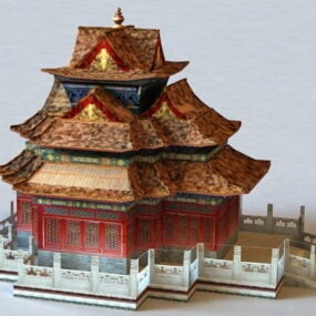 古代日本の寺院の3Dモデル