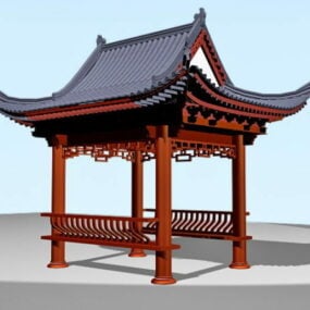 نموذج جناح الحديقة الصينية ثلاثي الأبعاد