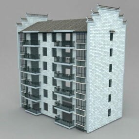 Modello 3d della costruzione di appartamenti in Cina