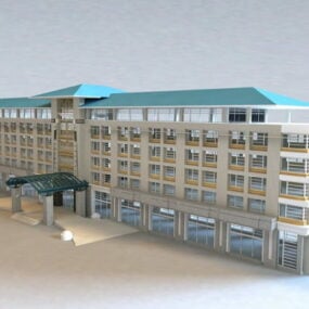 مدل سه بعدی ساختمان های کوچک هتل