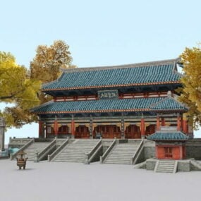 Mô hình chùa Phật giáo Trung Quốc 3d