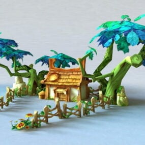 动漫寺庙3d模型