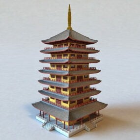 Modelo 3d de pagode japonês