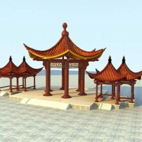 Model 3D pawilonów chińskich