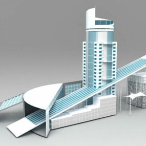 מודל תלת מימד של בנייני מרכז עסקים