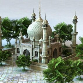 Modello 3d di architettura del palazzo arabo