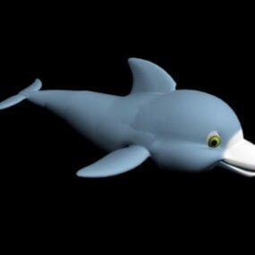 Kreslený 3D model animované soupravy s delfínem