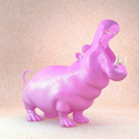 Statue d'hippopotame modèle 3D