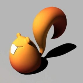 Cute Cartoon Squirrel Rig 3d model