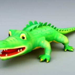 Modelo 3d de cocodrilo de dibujos animados lindo
