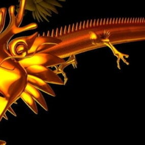 Золотий китайський дракон 3d модель