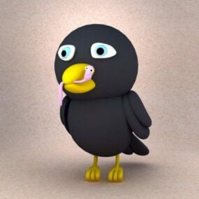 Cartoon Crow Bird 3d model