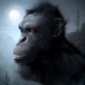 3d модель голови шимпанзе