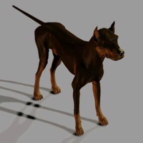 3D-Modell eines schwarzen Hundes