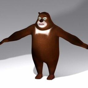 โมเดล 3 มิติแท่นขุดหมีการ์ตูนอ้วน