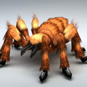 Giant Hairy Spider Rig 3d model