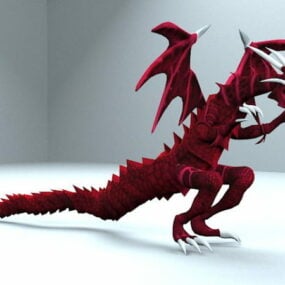 Modello 3d del drago rosso