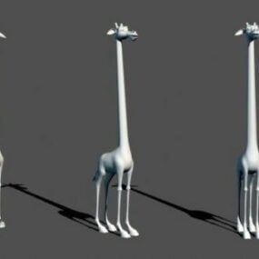 白色长颈鹿3d模型