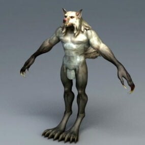 3D-Modell eines menschlichen Werwolfs