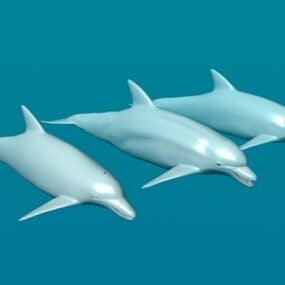 Modelo 3d de tres delfines