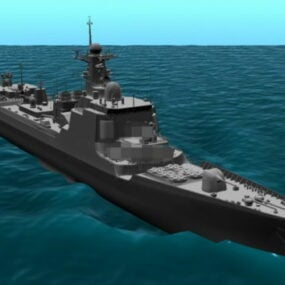 3д модель современного эсминца военного корабля