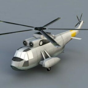 Modelo 3d de helicóptero anfíbio