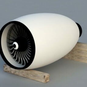 Model 3D Pesawat Jet Engine