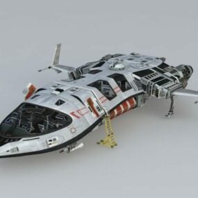 Modelo 3D de nave espacial de ficção científica
