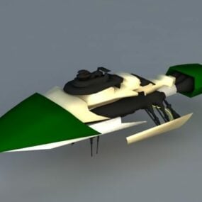 Model 3D Kapal Angkasa Futuristik