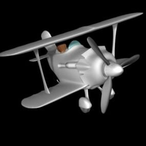 Animated Cartoon Airplane 3d model