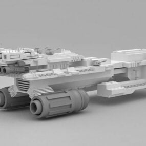 نموذج سفينة حربية من الخيال العلمي Ufo ثلاثي الأبعاد