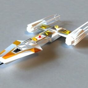Modelo 3d de nave espacial de ficção científica