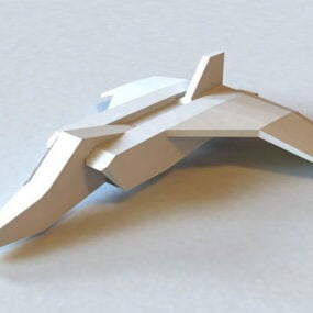 3д модель Низкополигонального научно-фантастического истребителя Craft