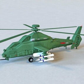 Kinesisk Z-19 Attack Helicopter 3d-modell