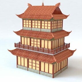 Mô hình 3d Kiến trúc Tháp chuông Trung Quốc