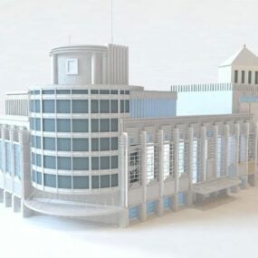 Model 3D domu towarowego na zewnątrz