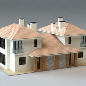 Townhouse With Garage 3d model
