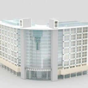 Modello 3d di architettura di edifici per uffici commerciali