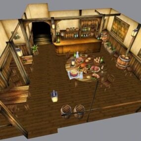 Medieval Restaurant Interior 3d model